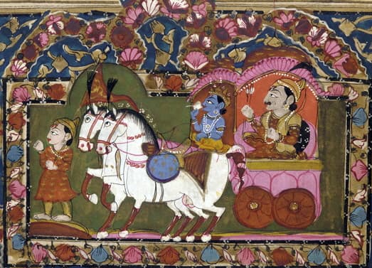 Krishna and Arjuna on the chariot, India, 18th to 19th c.